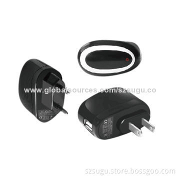2014 New White and Black Circle Phone Travel Charger for Mobile Phone